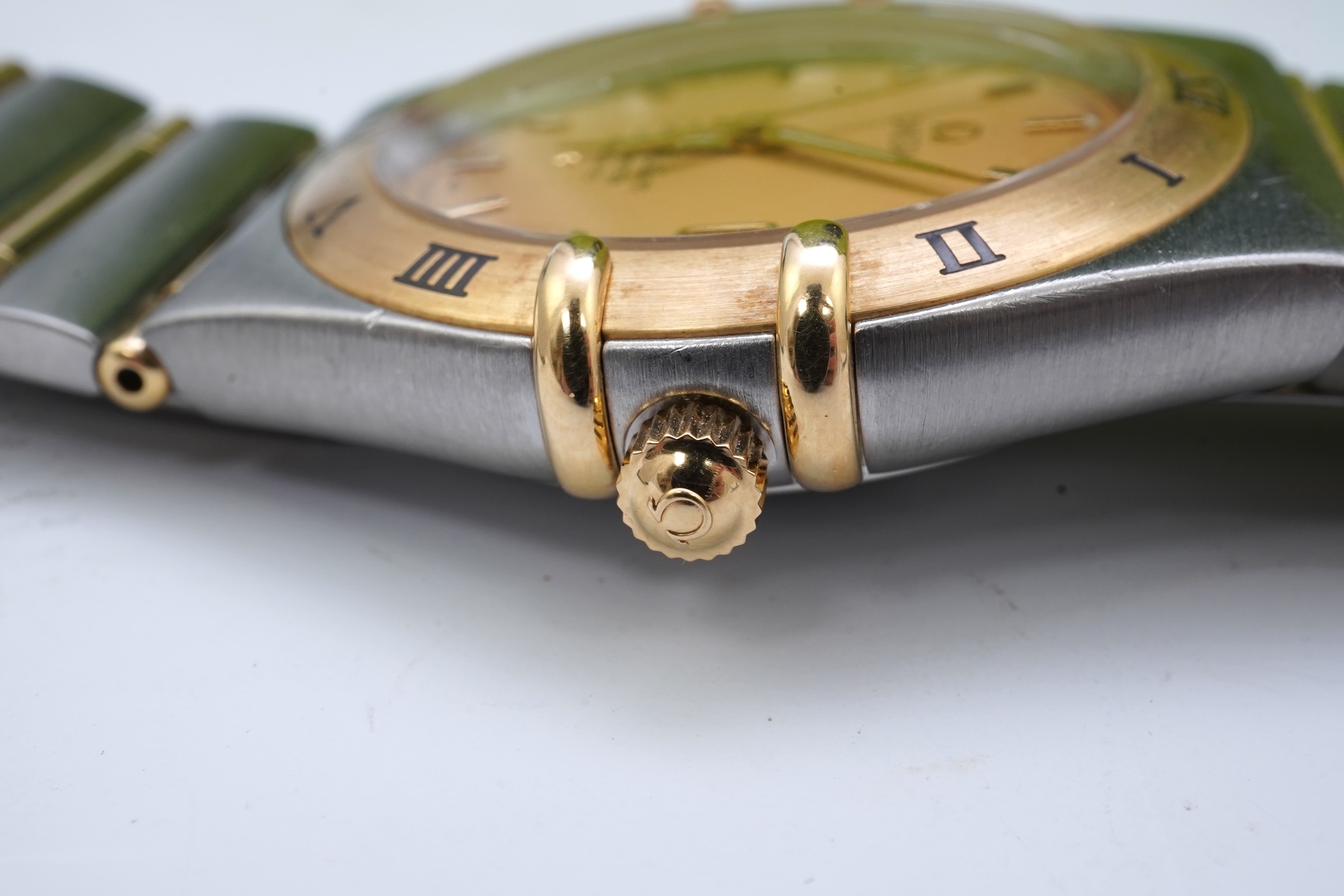 A gentleman's late 20th century steel and gold Omega Constellation Chronometer Automatic wrist watch